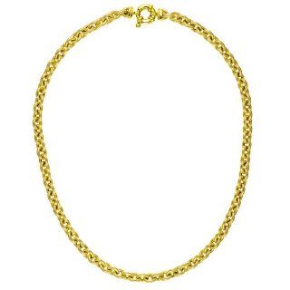 14KT Yellow Gold 7mm Oval Link Necklace with Spring Ring Clasp   16" Jewelry