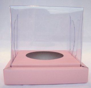 Individual Pink Clear Top Cupcake Boxes pack of 10 Kitchen & Dining