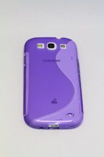   PURPLE   Clear Rubberized Transparent Case See Thru Back Cover Skin For SAMSUNG GALAXY S3 S III , Compatible with Galaxy S3 Phone Carriers I747 ATT / I535 VERIZON / T999 TMOBILE / L710 SPRINT / I9300 