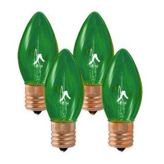 Pack of 4 Transparent Green C9 Christmas Replacement Bulbs