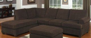 Charming 2 pcs sectional sofa reversable modern style By Poundex   Corduroy Sectional