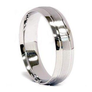 Mens 950 Platinum 6mm Brushed Comfort Fit Wedding Band Jewelry