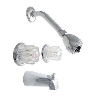 LDR 950 60105CP Double Handle Tub and Shower Faucet, Chrome   Single Handle Tub And Shower Faucets  