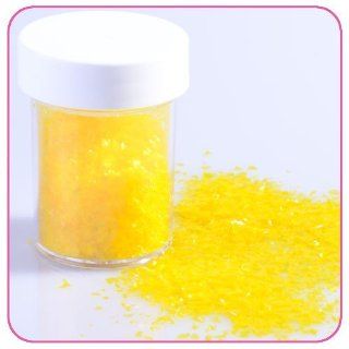Glitter Flakes Yellow  Dessert Decorating Cake Toppers  Grocery & Gourmet Food