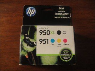 HP 950XL Black and  951 Tri color (Cyan, Magenta, Yellow) Combo Saver 4 cartridges in one pack Electronics