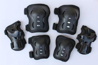 Fantasycart Kid's Roller Blading Wrist Elbow Knee Pads Blades Guard 6 PCS Set IN BLACK GREAT CHristmas GIFT  Sports & Outdoors