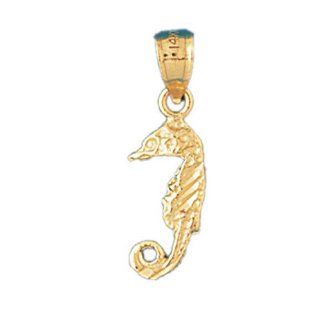 14K Gold Charm Pendant 1.2 Grams Nautical> Seahorses954 Necklace Jewelry