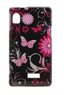 Motorola A955 Droid 2 Graphic Case   Pink Butterfly Cell Phones & Accessories