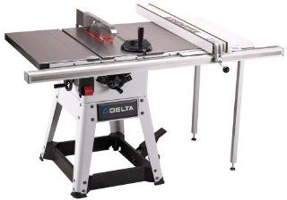 DELTA 36 982 10 Inch Left Tilt 1 1/2 Horsepower Contractor Saw with 30 Inch Biesemeyer Fence, Table Board, and Legs, 115/230 Volt 1 Phase   Power Table Saws  