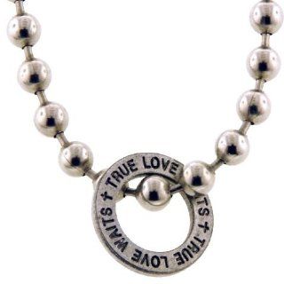 Forgiven Jewelry  Pewter (lead free) Alloy  True Love Waits Cross Washer on 18" Ball Chain Jewelry