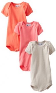 Petit Bateau Baby Girls Newborn 3 Pack Of Pastel Bodysuits, Grey/Coral/Pink, 6m Clothing