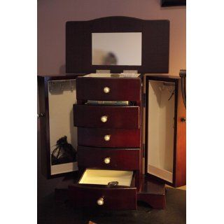 Mele & Co. Bette Cherry Finish Jewelry Chest   Jewelry Boxes