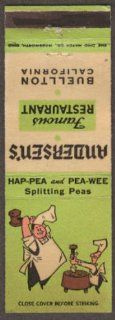 Andersen's Hap Pea Pea Wee Soup Buellton CA matchcover Entertainment Collectibles