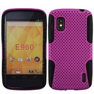 LG Nexus 4 / E960 Fusion Black Skin with Purple Perforated Cell Phones & Accessories