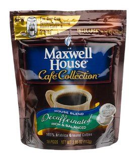 Maxwell House Caf Collection House Blend Decaffeinated Coffee, Package of 16 Pods  Grocery & Gourmet Food