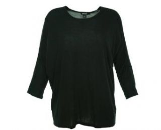 DKNY Women's Kimono Sleeve Shirt Black L