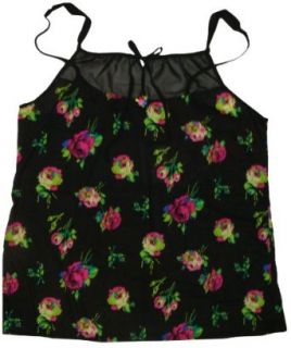 Betsey Johnson Luscious Lite, Shortie 2 Pc. Sleepwear Set, Size L, Black Floral