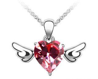 Charm Jewelry Swarovski Crystal Element 18k Gold Plated Rose Pink Guardian Angel Necklace Z#988 Zg4def0e Strand Necklaces Jewelry