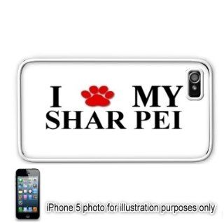 Sharpei Shar Pei Paw Dog Apple iPhone 5 Hard Back Case Cover Skin White Cell Phones & Accessories