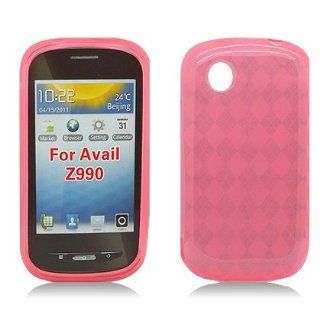 FOR ZTE AVAIL Z990 CRYSTAL SKIN, PLAID PINK Cell Phones & Accessories