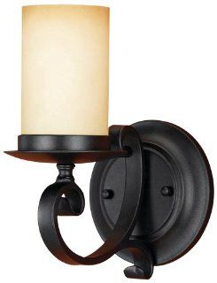Murray Feiss WB1310BK King's Table 1 Light Wrought Iron Faux Candle Wall Sconce, Black   Wall Porch Lights  