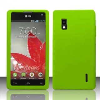 For LG Optimus G E970 (AT&T) Silicon Skin Case   Neon Green SC Cell Phones & Accessories