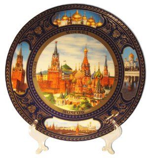 Plate Porcelain the Collage. "The Moscow Kremlin" of 20 ?m. + a support in packing (20 K05)   Prints