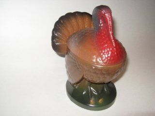 Smith Glass Turkey Sanded & Handpainted Green Base Kitchen & Dining