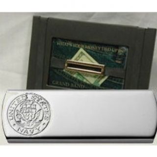 Stainless Steel XL US ARMY Logo Grand Band Engraved Money Clip (US Navy Logo) at  Mens Clothing store