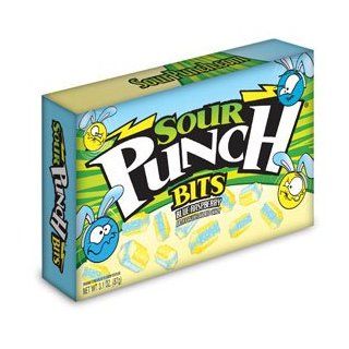 Sour Punch Blue Raspberry Bits 3.1 Oz Box  Gummy Candy  Grocery & Gourmet Food