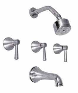 Watermark 32 3 CC61 HPT Sarah Hammered Pewter 3 Valve Tub/ Shower System   Bathtub And Showerhead Faucet Systems  