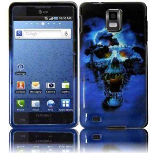 Blue Black Skull Hard Cover Case for Samsung Infuse 4G SGH I997 Cell Phones & Accessories