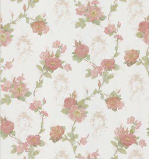 Brewster 974 60886 Mirage Vintage Legacy III Kew Rose Trail Wallpaper, 20.5 Inch by 396 Inch, White    
