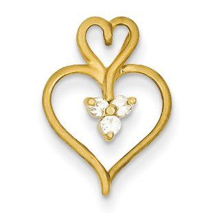 14k Cz Hearts Slide, Best Quality Free Gift Box Satisfaction Guaranteed Pendant Necklaces Jewelry