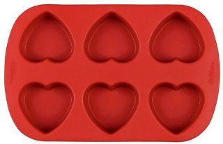 Wilton 6 Cavity Silicone Heart Mold Pan Candy Making Molds Kitchen & Dining
