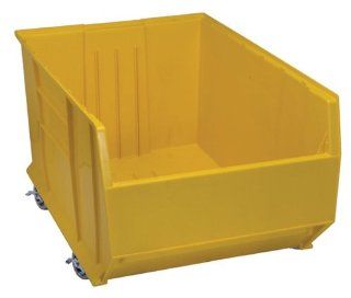 Quantum QUS998MOB Plastic Storage Stacking Hulk Container, 36 Inch by 24 Inch by 20 Inch, Yellow, Case of 1   Open Home Storage Bins
