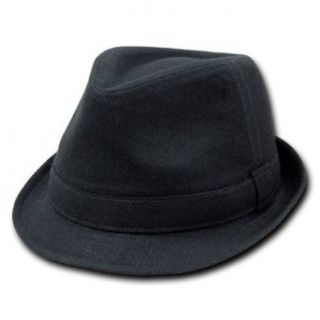 Decky Melton Wool Fedora Hat Black (Large/XL) at  Mens Clothing store
