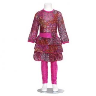 GiGi Purple Floral Dress Pink Sequin Leggings Fall Outfit Girls 3M 7 Clothing Sets Baby