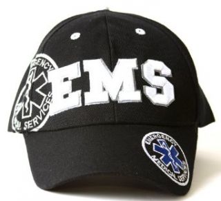 Deluxe Style EMS Emergency Medical Service Paramedics Logo Hat   Black at  Mens Clothing store