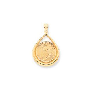 14k 1/4 oz American Eagle Coin Frame Only Bezel Pendant   JewelryWeb Jewelry