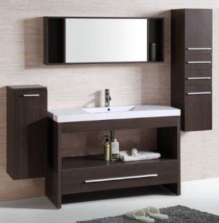 47" Sink Vanity Set with Mirror and Side Cabinet   Bathroom Vanities  