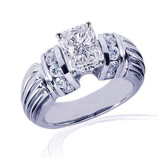 1.20 Ct Radiant Cut Diamond Engagement Ring Channel Set 14K GOLD VVS2 GIA Fascinating Diamonds Jewelry