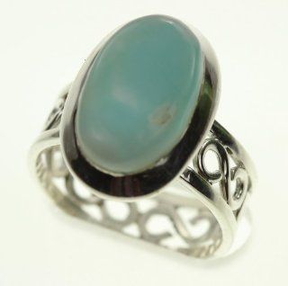 925 Sterling Silver GENUINE LARIMAR Ring, Size 7, 6.88g Jewelry