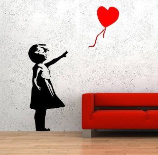 Banksy Red Balloon Girl Vinyl Street Art Wall Decal Sticker   Facing Right  