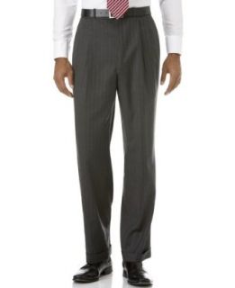 Ralph Lauren Mens Pleated Gray Pinstripe Wool Dress Pants   Size 38 x32 at  Mens Clothing store