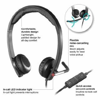 Logitech USB Headset Stereo H650e (Business Product), Corded Double Ear Headset Computers & Accessories