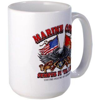 Large Mug Coffee Drink Cup Marine Corps Semper Fi Til I Die  
