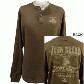 John Deere Double Neck News Ad Henley Shirt Brown (Medium) at  Mens Clothing store Men S Brown Thermal John Deere Shirts