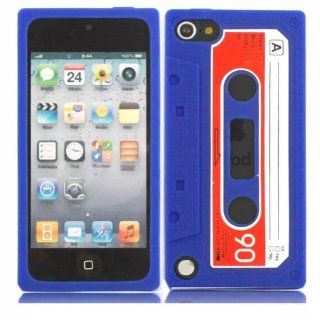 Retro Cassette Silicone Shell Case Cover For Apple iPod Touch 5 5th Generation / Dark Blue Cell Phones & Accessories