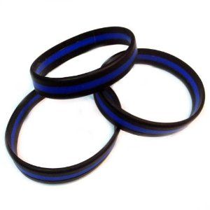Childrens Thin Blue Line Brothehood Silicone Bracelet Pack of 3 (police law enforcement) Jewelry